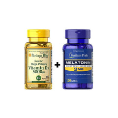 D3 5000 IU - 100softgels. + Melatonin 3mg 120tabs.