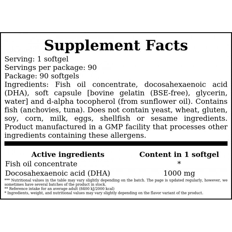 DHA 1000mg - 90softgels x12