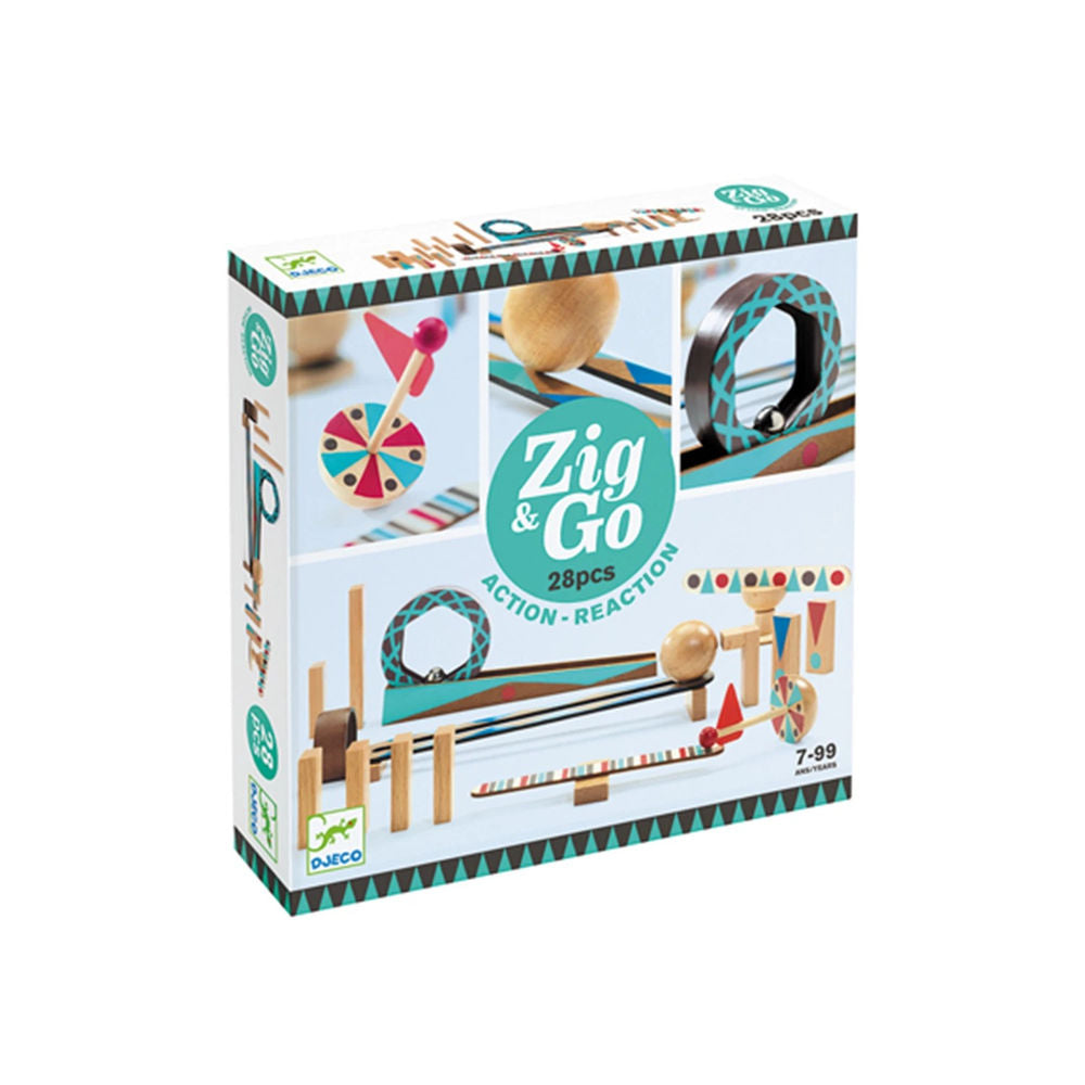 Djeco Kettenreaktionsspiel Zig & Go, 28 Teile