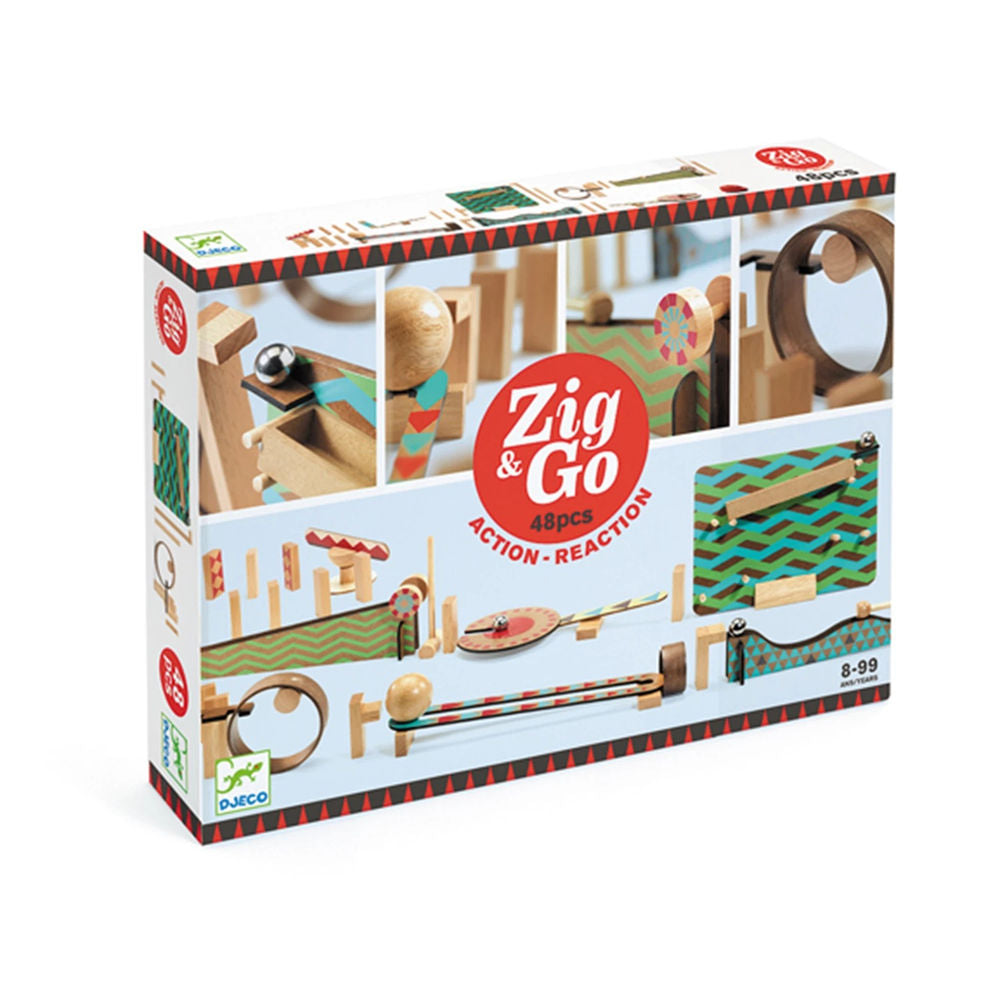 Djeco Kettenreaktionsspiel Zig & Go, 48 Teile