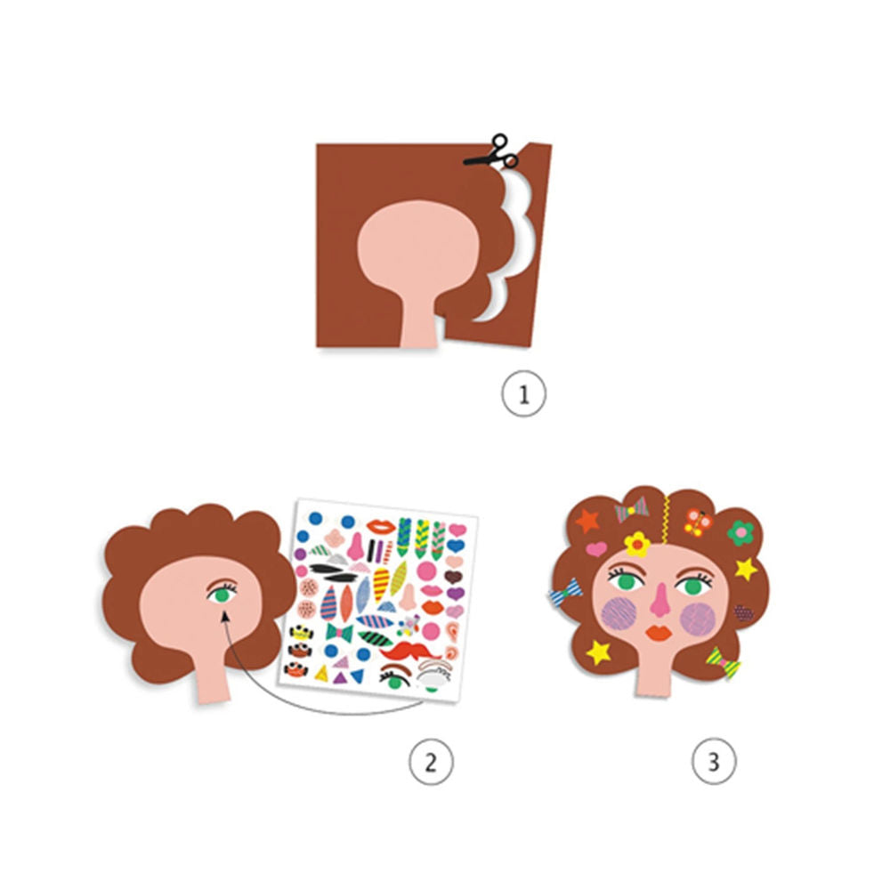 Djeco Sticker und Basteln Friseur