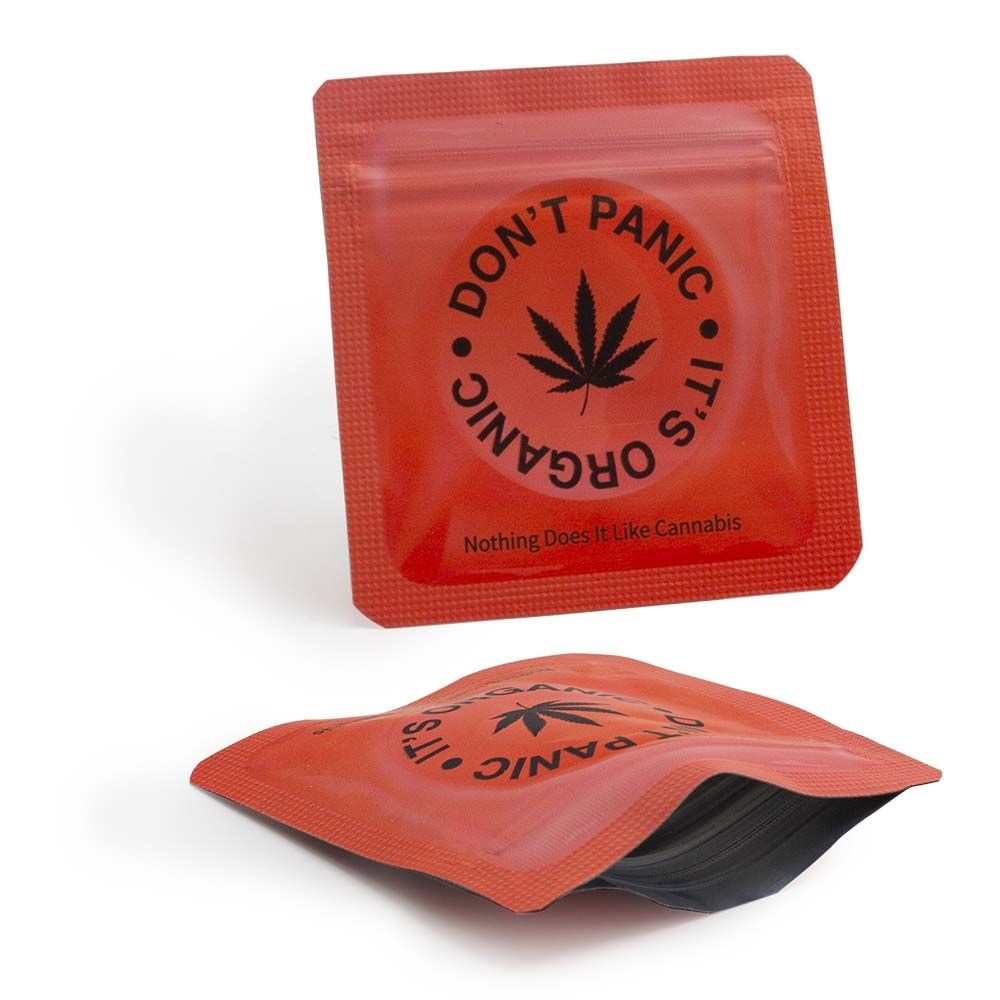 50 x Smell Proof Bag, Don't Panic 64 x 64mm