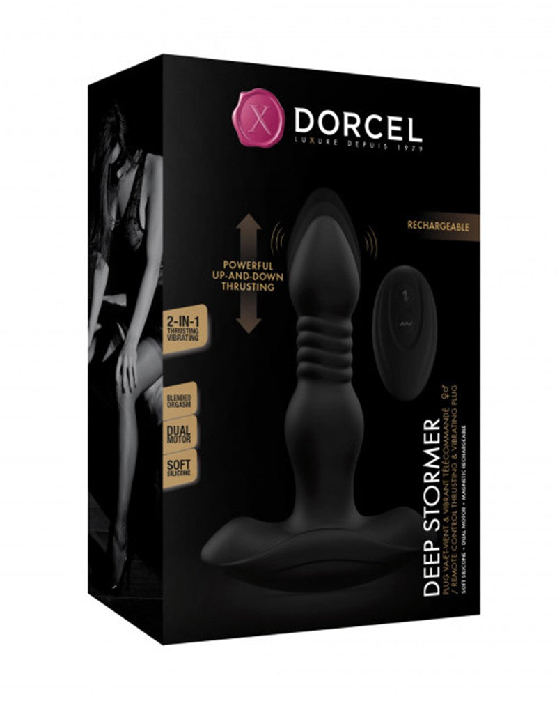 Dorcel - Deep Stormer - Vibrierender Plug mit Fernbedienung - Schwarz - 6072486