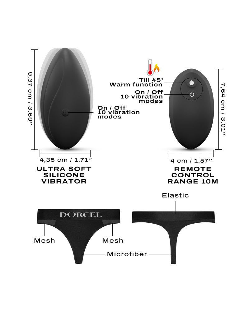 Dorcel - Discreet Vibe - Panty Vibrator mit Panty - Schwarz