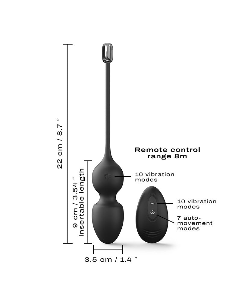 Dorcel - Love Balls - Vibrierende Kegelkugeln mit Fernbedienung - Schwarz