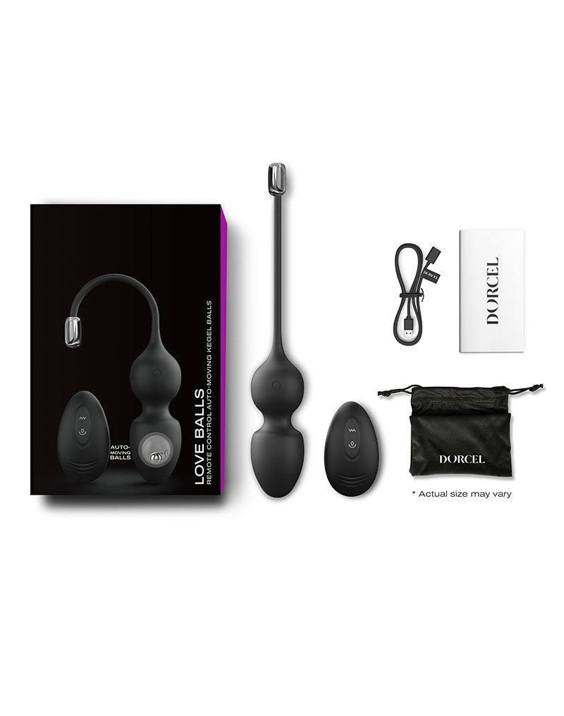 Dorcel - Love Balls - Vibrierende Kegelkugeln mit Fernbedienung - Schwarz