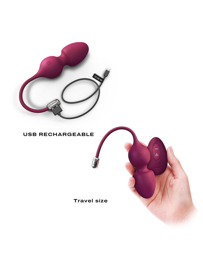 Dorcel - Love Balls - Vibrierende Kegelkugeln mit Fernbedienung - Plum