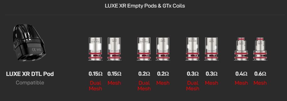 2 x Vaporesso Luxe XR Empty Pod 5ml