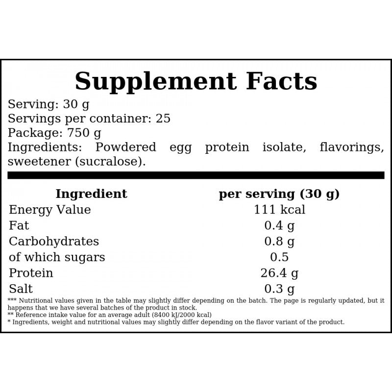 Egg Protein Isolate - 750g - Chocolate x8