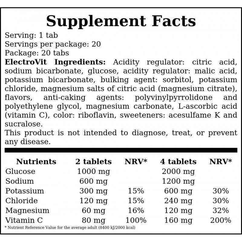 ElectroVit – 20 Tabletten (brausetabletten) – Orange x25