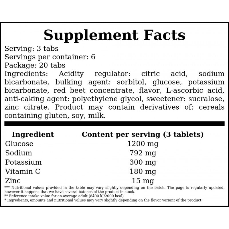 Elektrolyte Immunität - 20 Tabletten (brausetabletten) - Schwarze Johannisbeere x28