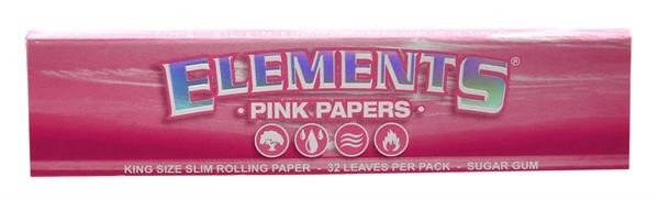 ELEMENTS - Papers - Pink - King Size Slim - Box - 50 x 32 Stück