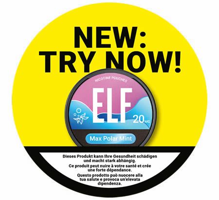 ELF Nicotine Pouches, Gestell-Wobbler