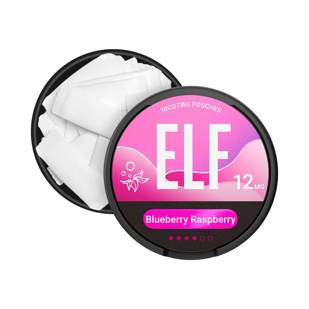 5 x ELF Nicotine Pouches Blueberry Raspberry, 12mg