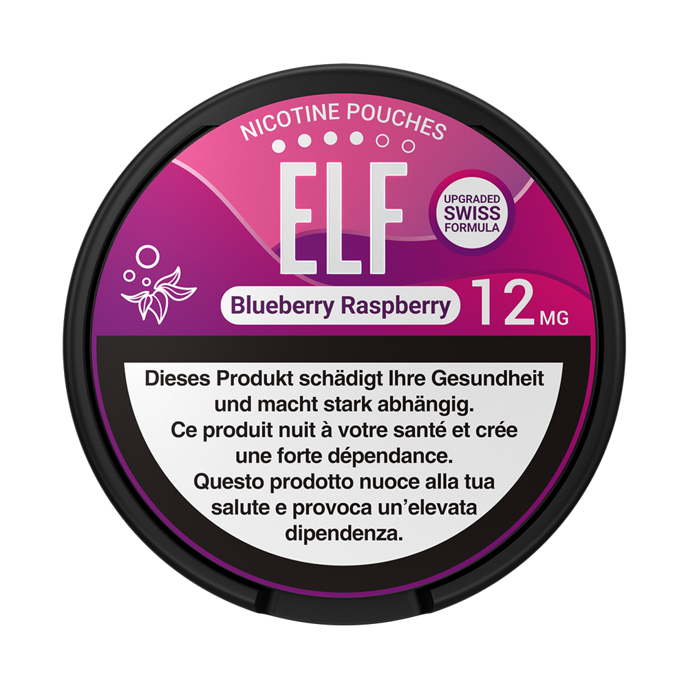 5 x ELF Nicotine Pouches Blueberry Raspberry, 12mg