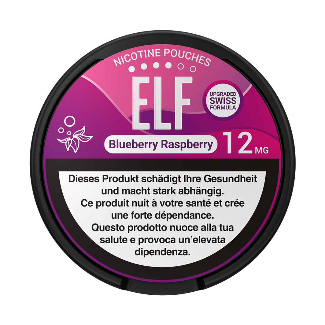 5 x ELF Nicotine Pouches Blueberry Raspberry, 12mg