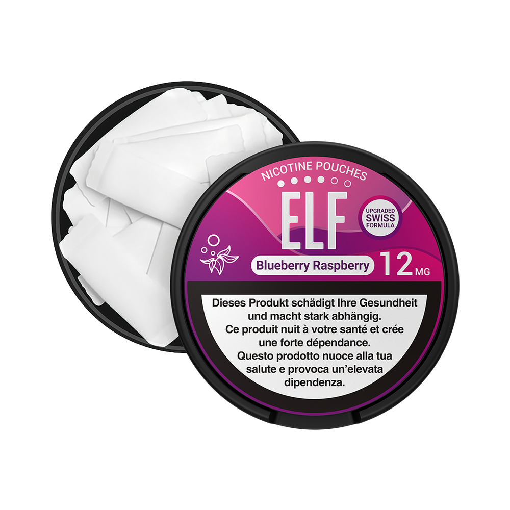 5 x ELF Nicotine Pouches Blueberry Raspberry, 12mg