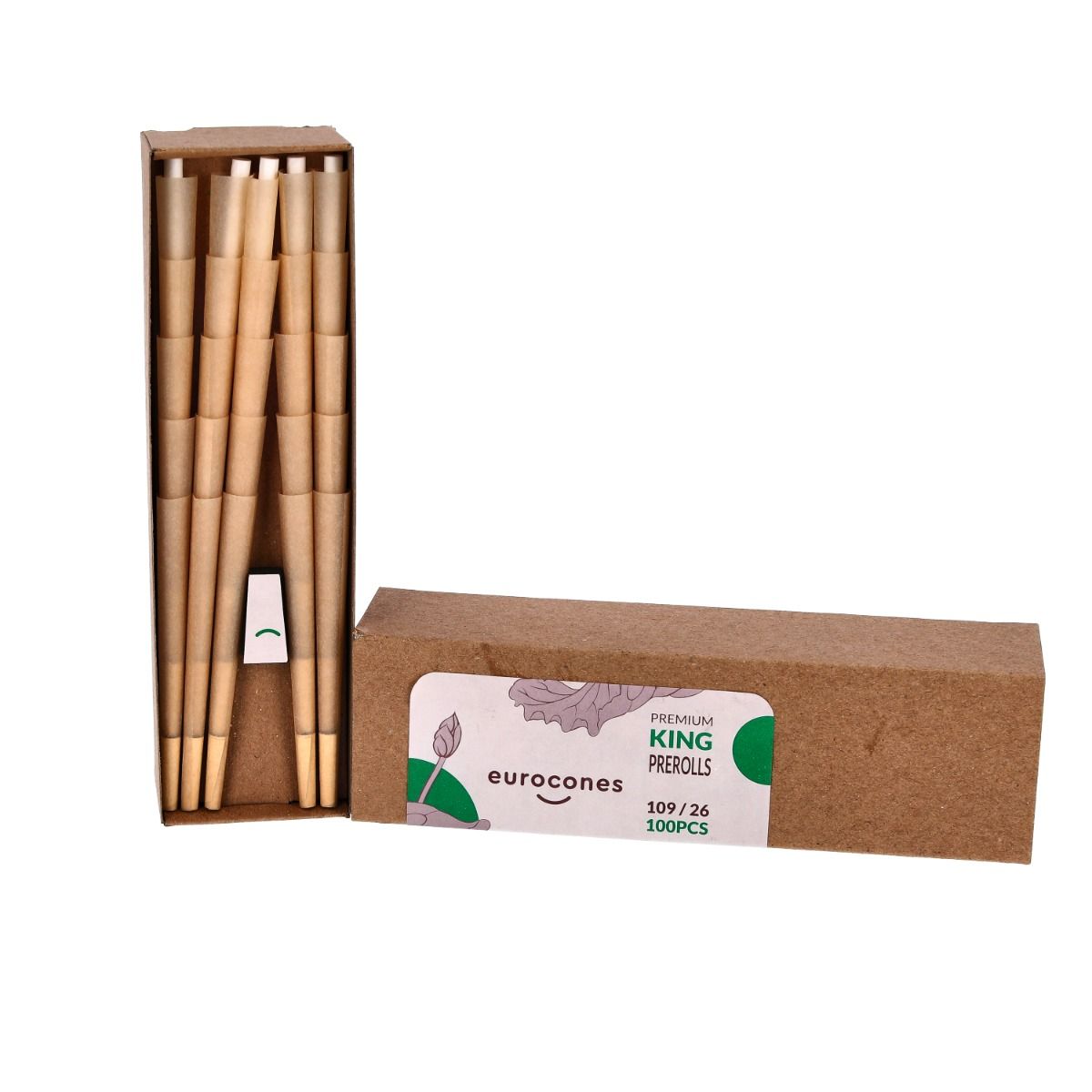 EUROCONES KS Tubes - 1x100 Cones, Wood Unbleached 109mm