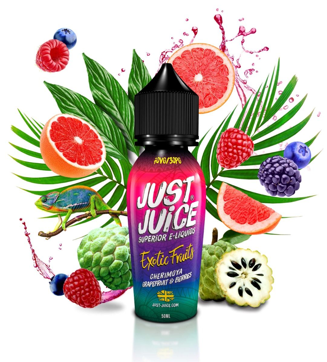 Just Juice Exotic Fruits - CHERIMOYA GRAPEFRUIT & BERRIES - 50ml - Shortfill