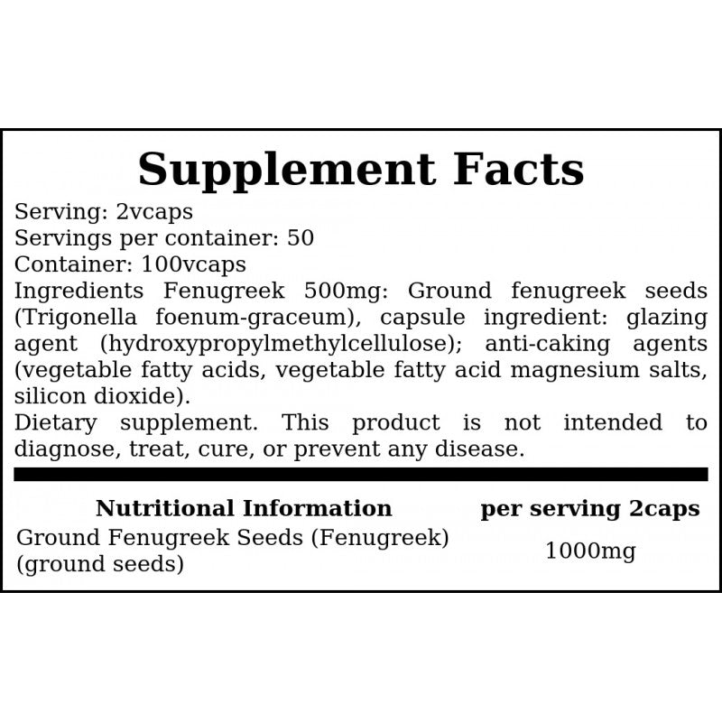 Fenugreek 500mg - 100vcaps.