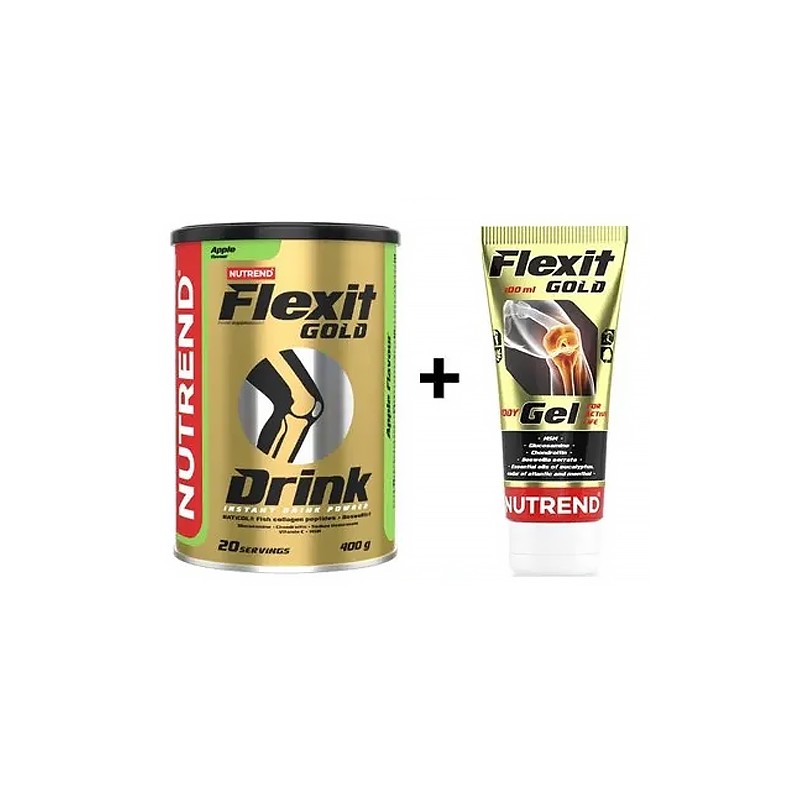 Flexit Drink Gold - 400g - Apple + Flexit Gold Gel - 100ml