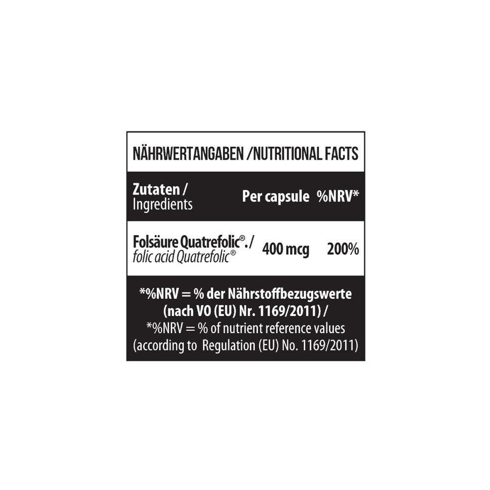 FOLATE 400 Quatrefolic® (folic acid (5-mthf)) 180 Caps