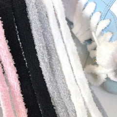 Fuzzy Laces Flat, Plüsch-Schnürsenkel, rosa
