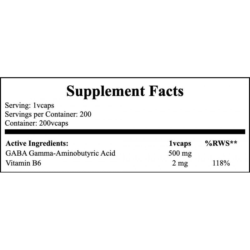 GABA 500mg with B6 200vcaps x12