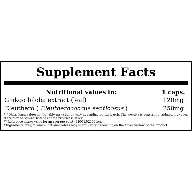 Ginkgo Biloba Double Strength 120mg - 50vcaps. x12