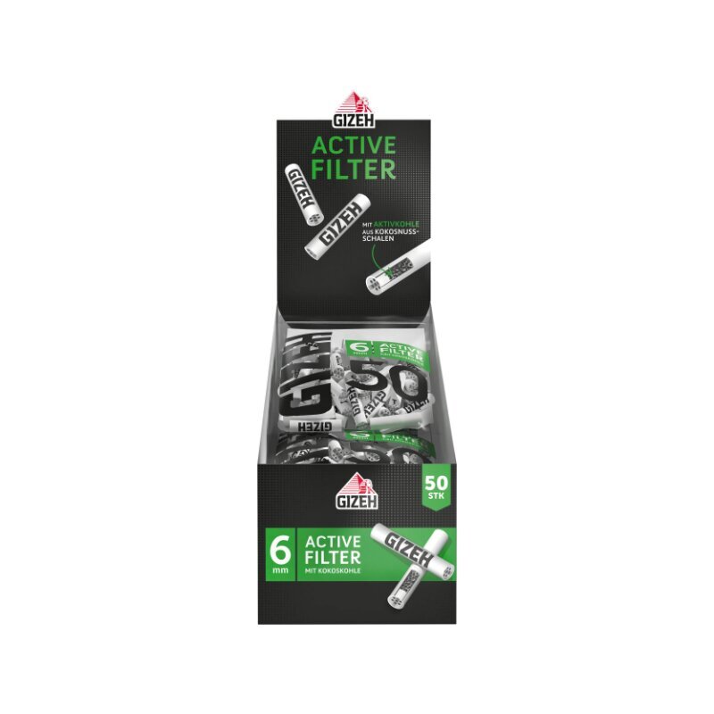 GIZEH - Active Filter 6mm - Black - Bag - 10 x 50 Stück