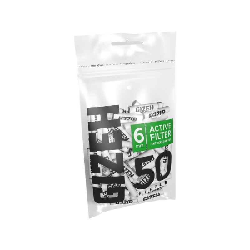 GIZEH - Active Filter 6mm - Black - Bag - 10 x 50 Stück
