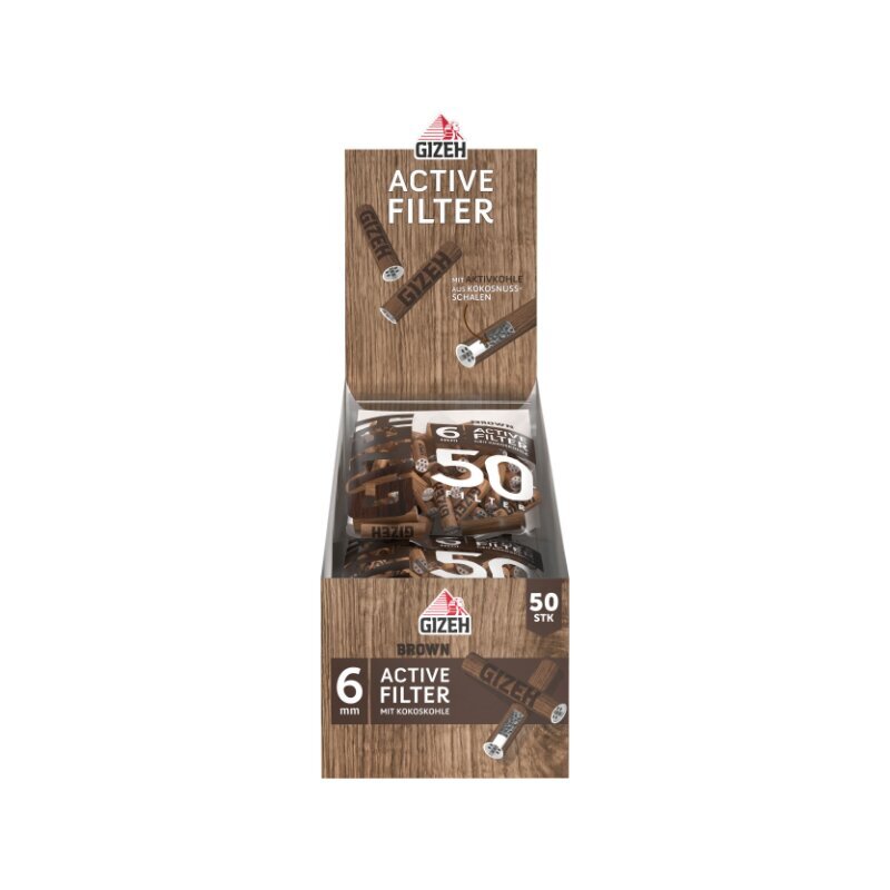 GIZEH - Active Filter 6mm - Brown - Bag - 10 x 50 Stück