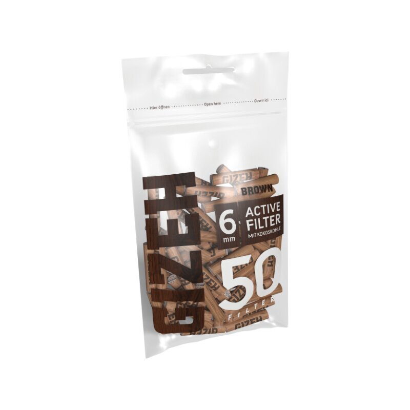 GIZEH - Active Filter 6mm - Brown - Bag - 10 x 50 Stück
