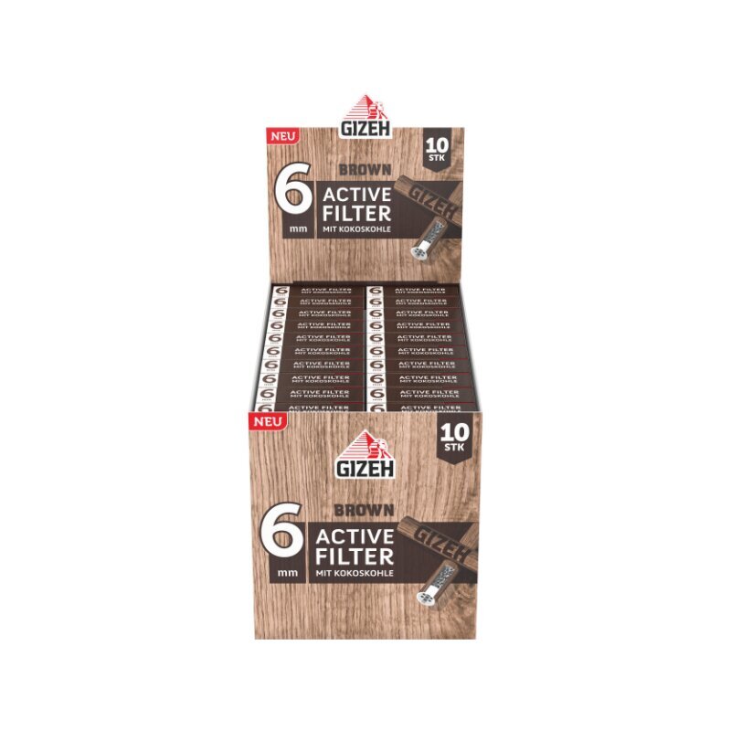 GIZEH - Active Filter 6mm - Brown - Box - 20 x 10 Stück