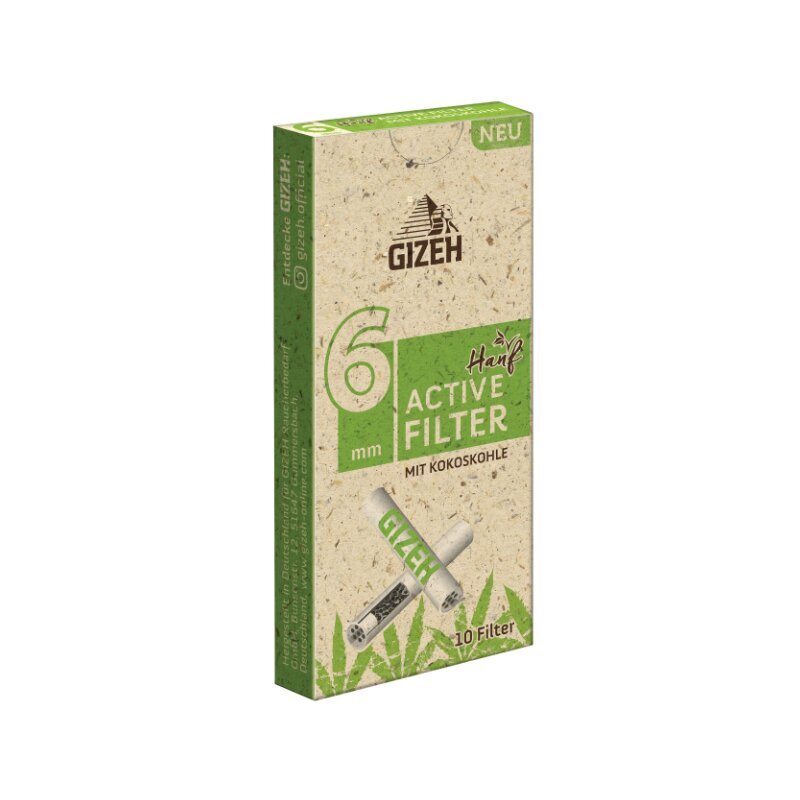 GIZEH - Active Filter 6mm - Hanf & Gras - Box - 20 x 10 Stück