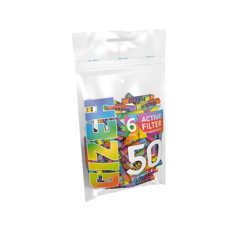 GIZEH - Active Filter 6mm - Rainbow - Bag - 10 x 50 Stück