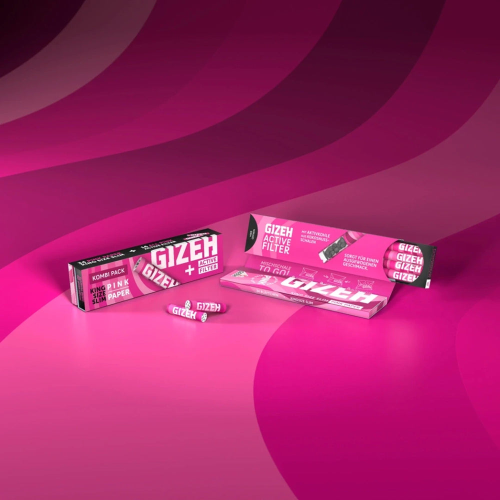 Gizeh Black - King Size Slim + Active Filter (Pink)