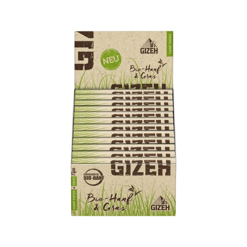 GIZEH - King Size Slim + Tips - Hanf & Gras - Box - 24 Stück