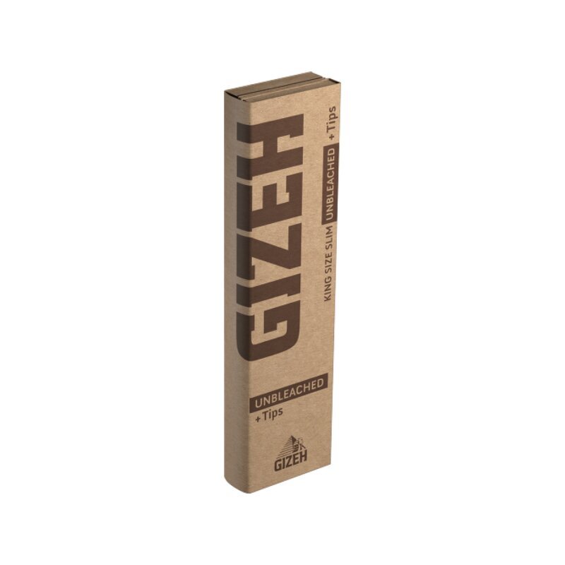 GIZEH - King Size Slim + Tips - Unbleached - Box - 26 Stück
