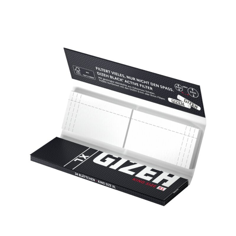 GIZEH - King Size XL + Tips - Black - Box - 26 Stück