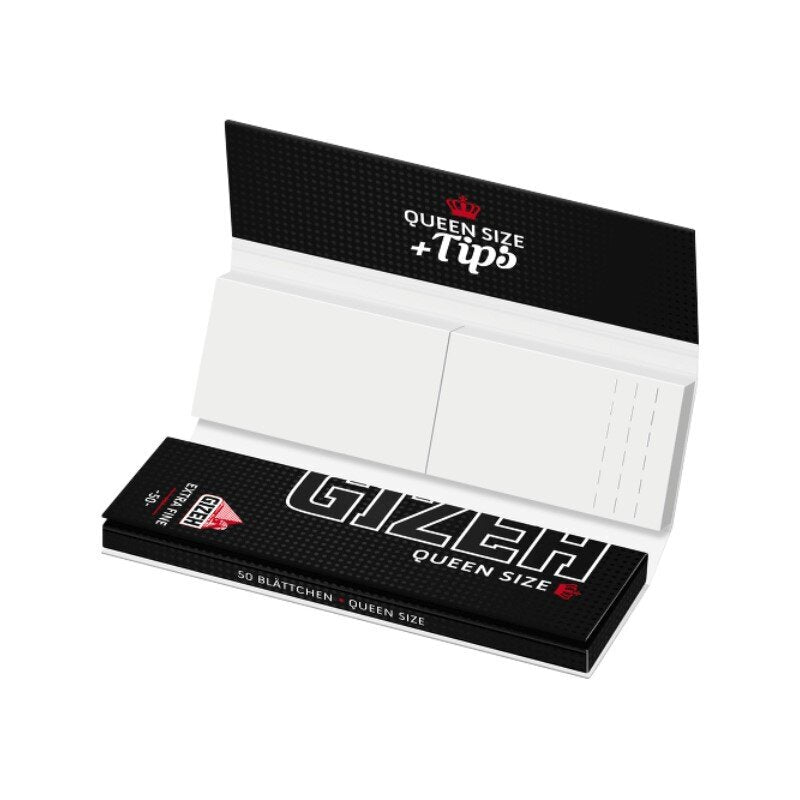 GIZEH - Queen Size + Tips - Black - Box - 26 Stück