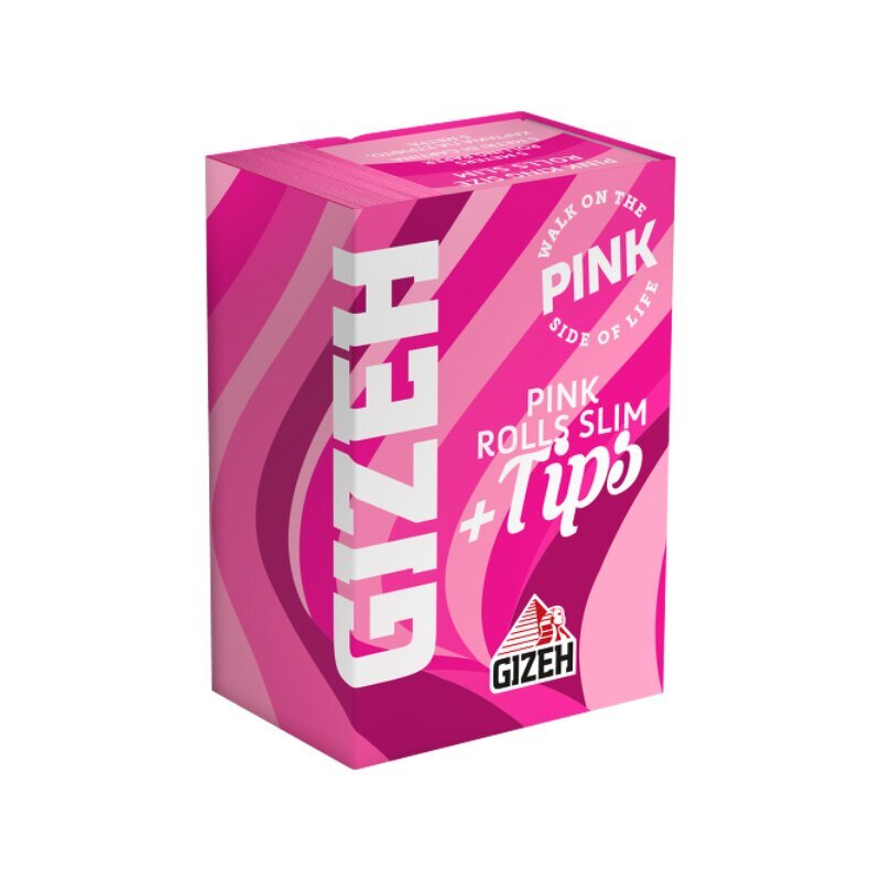 GIZEH - Rolls Slim + Tips - Pink - 5 Meter - Box - 20 Stück
