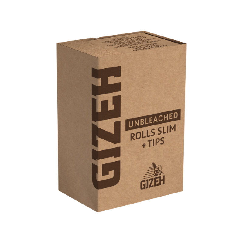 GIZEH - Rolls Slim + Tips - Unbleached - 5 Meter - Box - 20 Stück