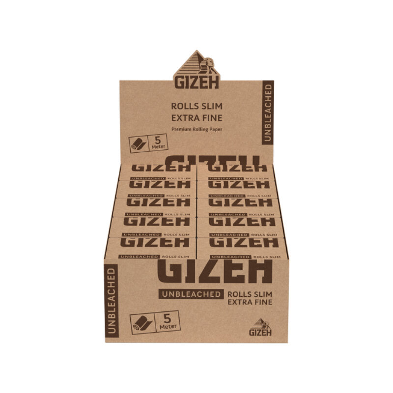 GIZEH - Rolls Slim - Unbleached - 5 Meter - Box - 20 Stück