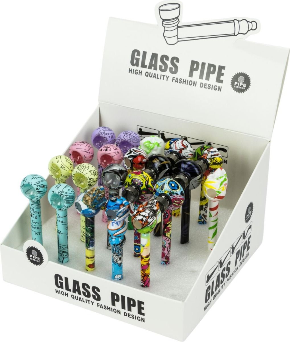 Purpfeife Graffiti, Glas - 24 Stk