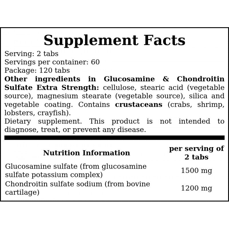 Glucosamine & Chondroitin Extra Strength - 120tabs x12