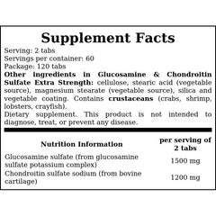 Glucosamine & Chondroitin Extra Strength - 120tabs x12
