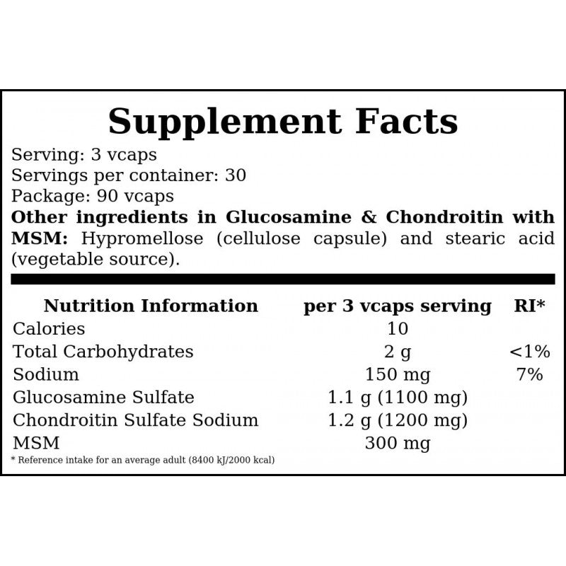 Glucosamine & Chondroitin with MSM - 90vcaps