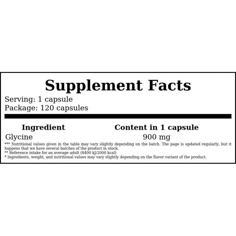 Glycine 900mg - 120caps.