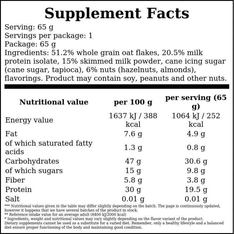 GoOn Owsianka Protein z Orzechami w Kub - 65g